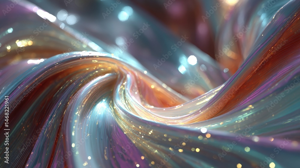 Poster abstract wave of vibrant colors and light with dynamic flowing patterns.