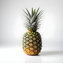Fototapeta premium Single Ripe Pineapple on White Background
