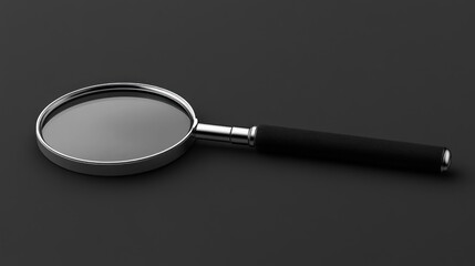 Modern magnifying glass on dark background