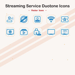 Streaming Service Duotone Icon Set