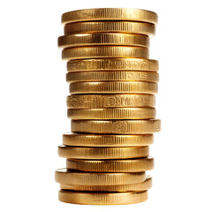 Gold coins stacked high wealth prosperity finance