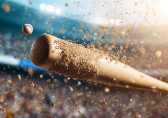 Exported cricketer hitting ball at packed stadium match action scene