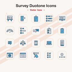 Survey Duotone Icon Set