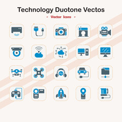 Technology Duotone Vector Icons Collection