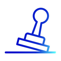 Rubber Stamp Icon # Notary Pack Themes # Outline Gradient Style