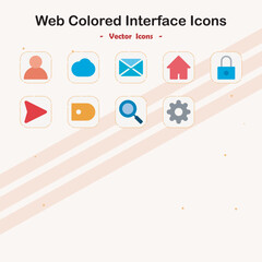 Collection of Colored Web Interface Icons