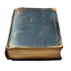 Stock photo of antique book old vintage book aged book blue cover pages on transparent background