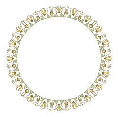 Art Nouveau round frame. 1900s - 1920s ornate circle border for design in retro style.