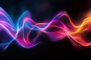 Dynamic, glowing, abstract shapes in vibrant colors.