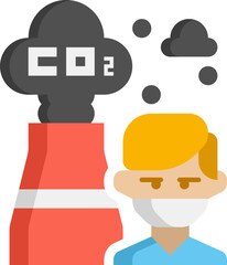 air pollution illustration on a white background    