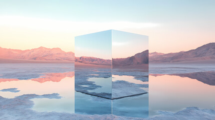 Fototapeta premium reflective metallic cube