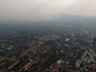 Fototapeta premium Southern CDMX iconic places from above, Mexico City, Coyoacan