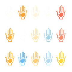 Hand gesture thin line icons set. Hands icons set. Vector --v 6.1 --s 750 --raw