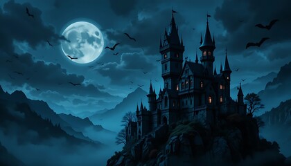 Enchanted Castle Under the Midnight Moon