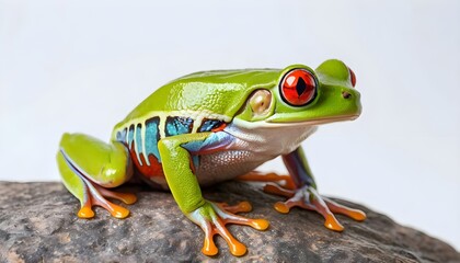 Naklejka premium Red-Eyed Tree Frog on Rock