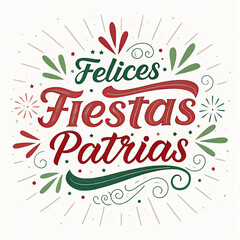 Felices Fiestas Patrias: Festive Typography Peruvian Independence Day Celebration.