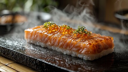 Steamed Salmon Sushi