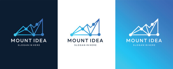 Mountain tech innovation logo design inspiration