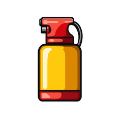 Fuel jug cartoon icon in a flat design style, simple outline, perfect for digital art and graphic projects