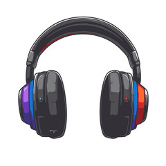 Flat cartoon headset icon designed for various digital applications and use in modern communication settings
