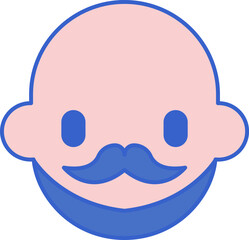 moustaches illustration on a white background     