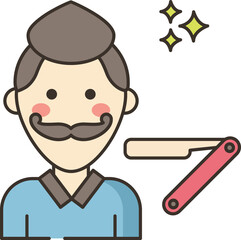 moustache illustration on a white background     