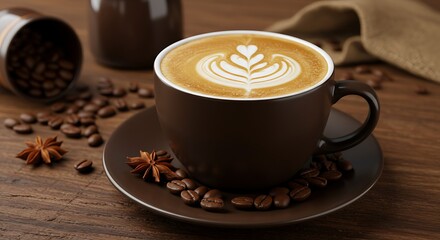 Realistic Coffee Foam in Macro Detail and Sharp Contrast