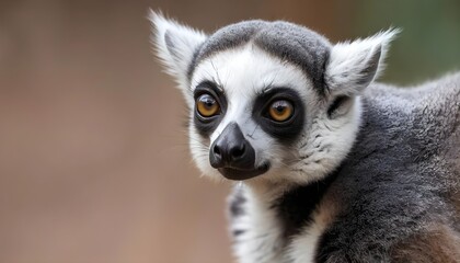 Naklejka premium Ring-tailed Lemur Portrait