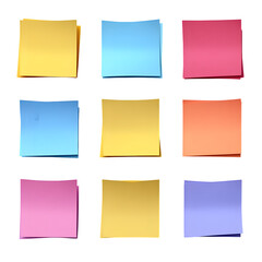 Post note stickers on transparent background. Paper stickers. Vector --v 6.1 --s 750 --raw