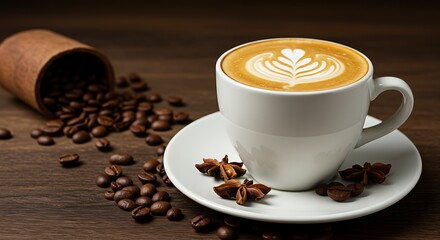 Fototapeta premium Dark Coffee with High Contrast Steam and Shadows