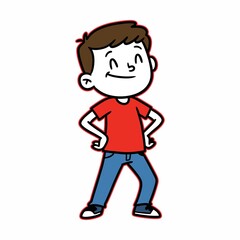 simple illustration of a happy boy