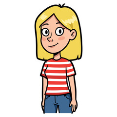 woman with blonde hair cartoon
