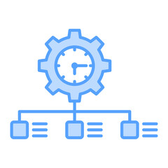 time management icon blue style