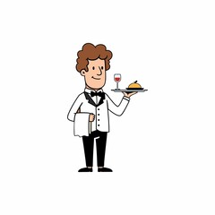 waiter holding tray
