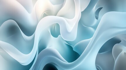 Obraz premium Blue and white abstract painting of a wave. The painting is full of texture and movement