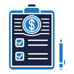 financial planning icon blue style