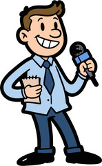 cartoon businessman holding a megaphone