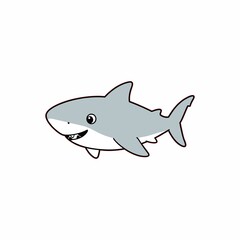 shark cartoon isolated on white