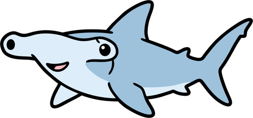 vector illustration of cartoon shark