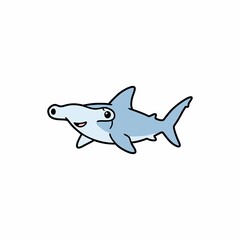 vector illustration of a hammerhead shark
