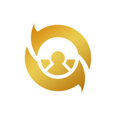 Gold Gradient User Interaction Process Business Icon