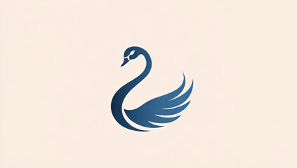 Fototapeta premium Elegant stylized silhouette of a graceful swan.