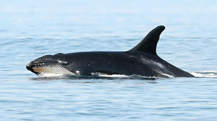 Obraz premium Orca Swimming In Open Ocean