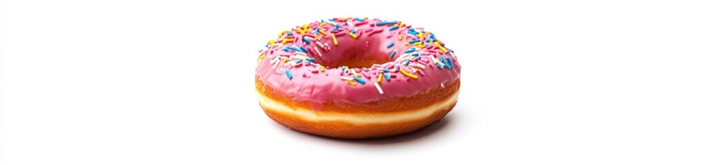 Pink frosted donut with sprinkles