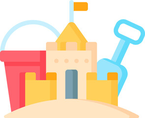 sand castle illustration on a white background     