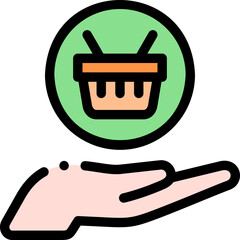 shopping basket illustration on a white background    