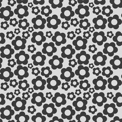 Monochromefloral pattern featuring flowers on a light background, creating a playful and cheerful design, suitable for decorative purposes, wallpapers, or textile applications.