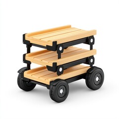 Wooden Trolley with Wheels for Kids Playtime and Storage Needs