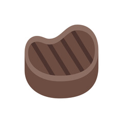 Illustration of a grilled steak with dark brown grill marks and a light brown border on a white background