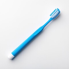 Bright Blue Toothbrush on a Light Background for Dental Hygiene Purposes